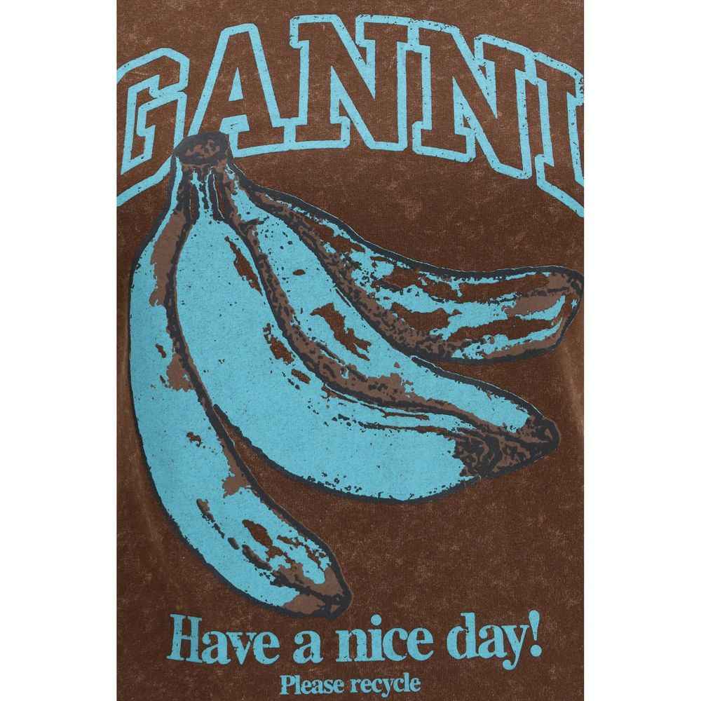 Ganni Brown Cotton Sweatshirt