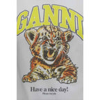 Ganni White Cotton Sweatshirt