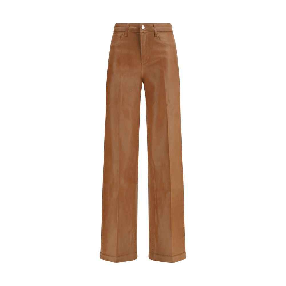 L'Agence Beige Cotton High-Waisted Jean