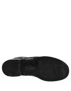 Dolce & Gabbana Black Leather Runway Studs Ankle Boots Shoes