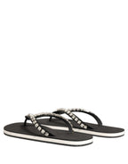 Dolce & Gabbana Black Embellished Rubber Flip Flops Men Shoes