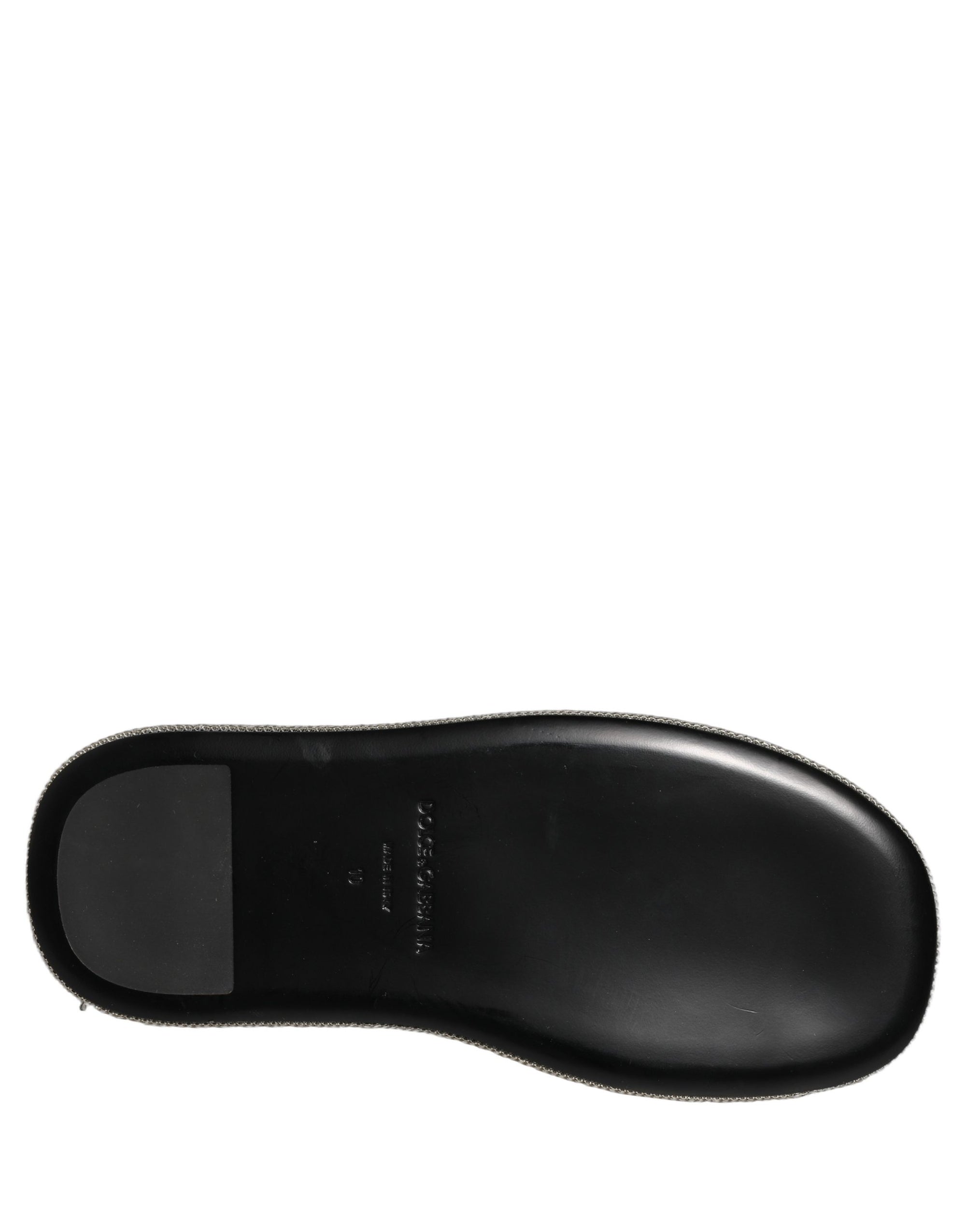 Dolce & Gabbana Black Crystal Embellished Platform Men Slides Shoes