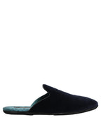 Dolce & Gabbana Dark Blue Suede Slides Flat Slipper Men Shoes