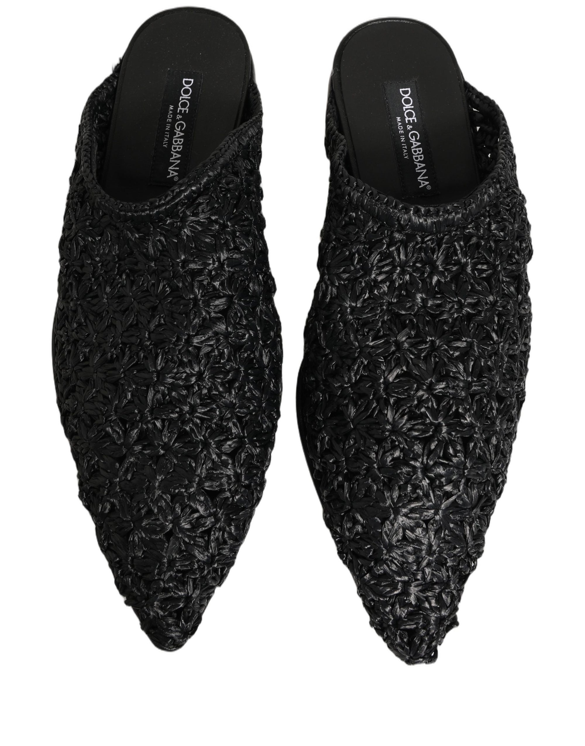 Dolce & Gabbana Black Mules Slides Slippers Men Flats Shoes