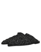 Dolce & Gabbana Black Mules Slides Slippers Men Flats Shoes