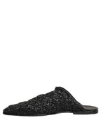 Dolce & Gabbana Black Mules Slides Slippers Men Flats Shoes