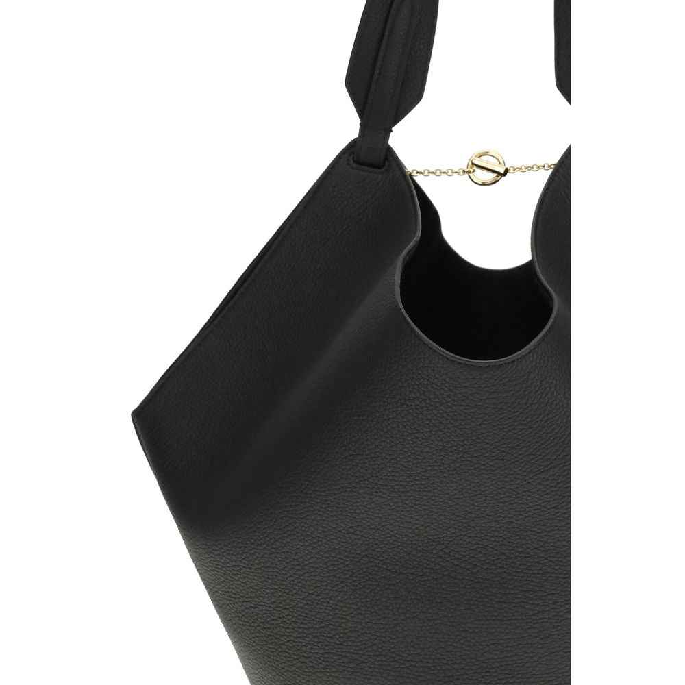Khaite Black Calf Leather Bos Taurus Shoulder Bag