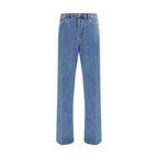 Valentino Blue Cotton Straight-Leg Jeans