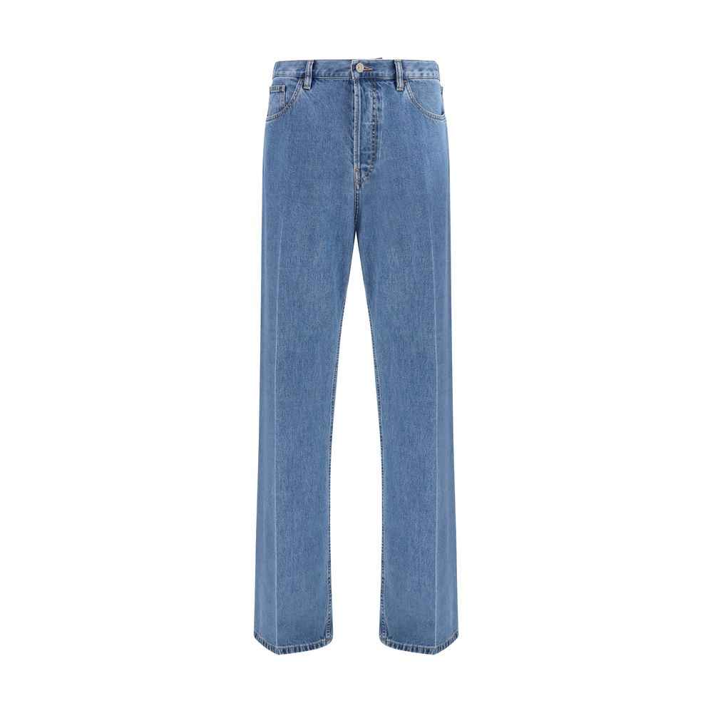 Valentino Blue Cotton Straight-Leg Jeans