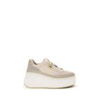 Chloé Beige Calf Leather Bos Taurus Platform Sneakers