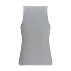Ganni White Cotton Sleeveles T-Shirt