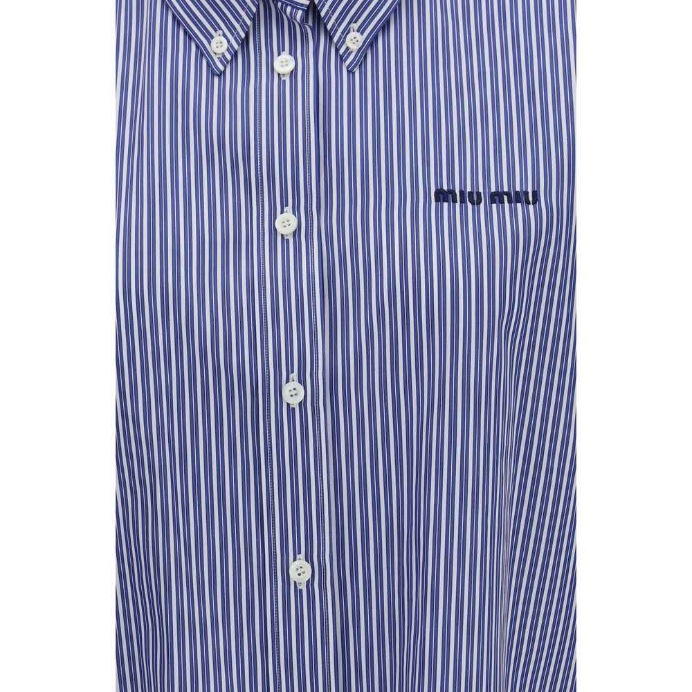 Miu Miu Blue Cotton Dress Shirt