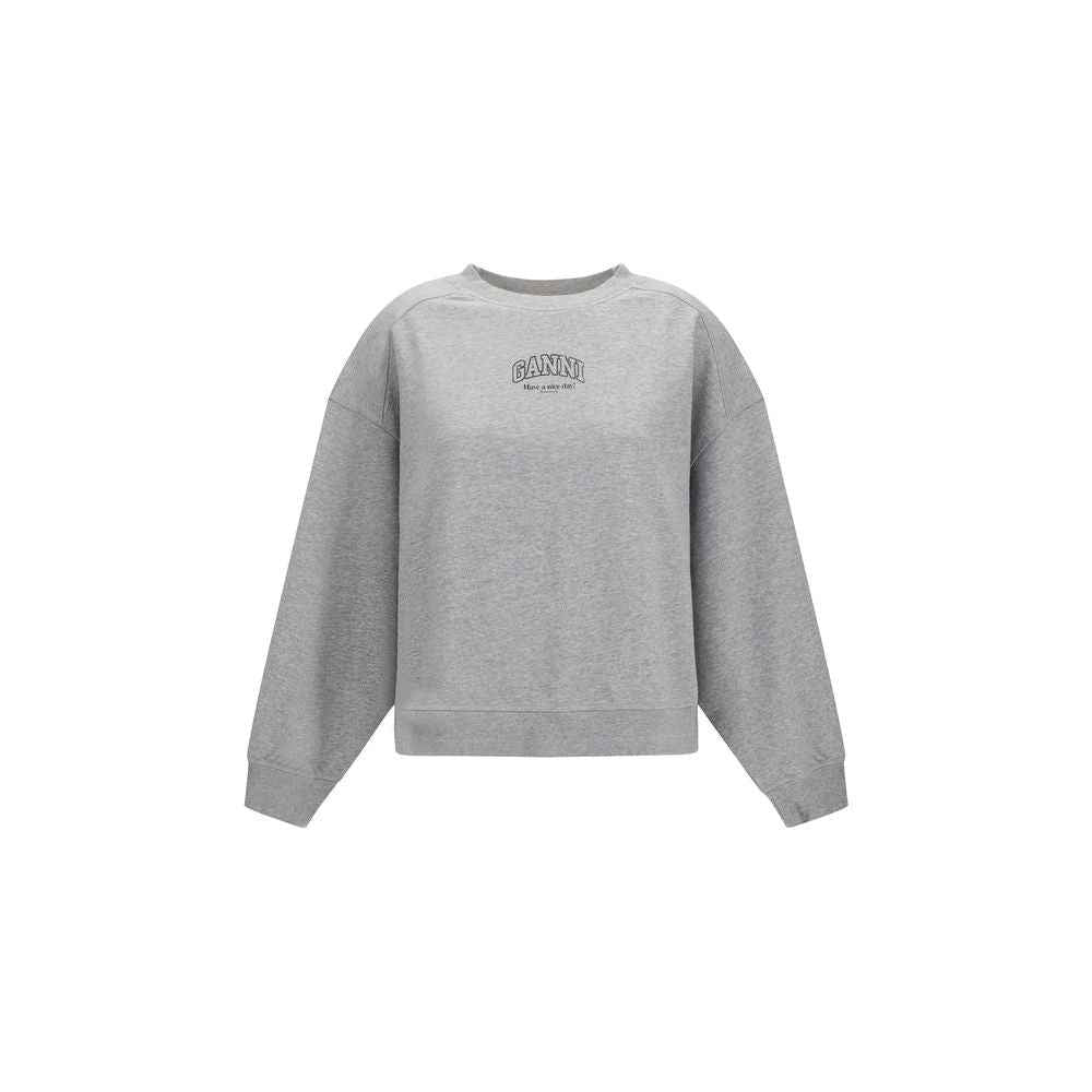 Ganni Gray Cotton Sweatshirt