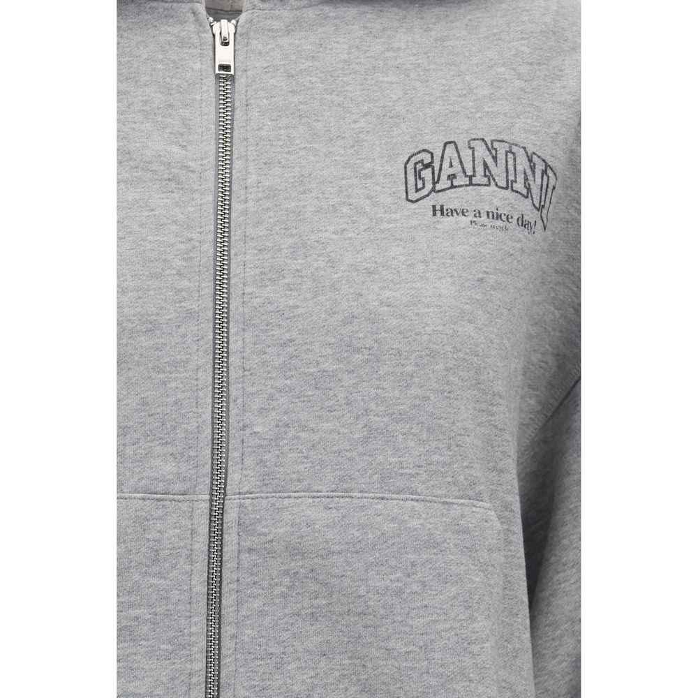 Ganni Gray Cotton Sweatshirt