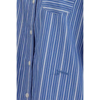 Ganni Blue Cotton Pattern Shirt