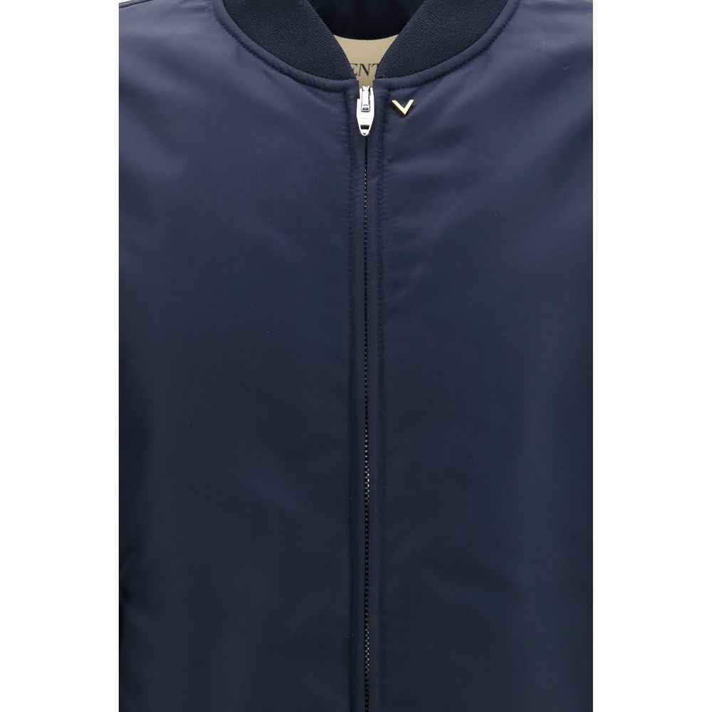 Valentino Blue Polyamide Bomber