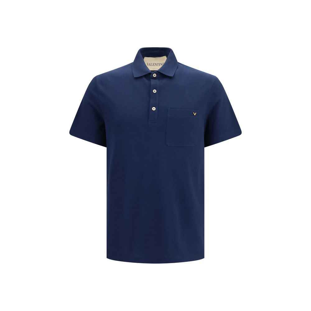 Valentino Blue Cotton Polo Shirt