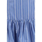 Ganni Blue Cotton Mini Skirt