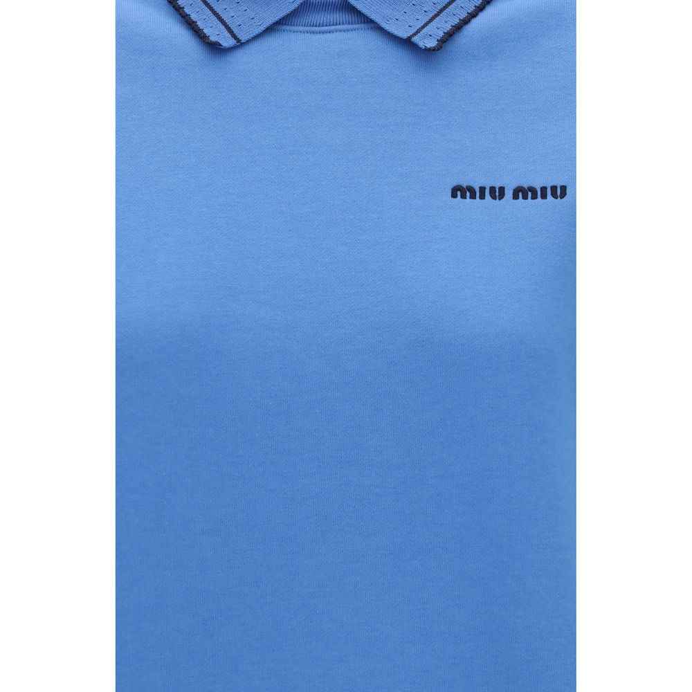 Miu Miu Blue Cotton Sweatshirt