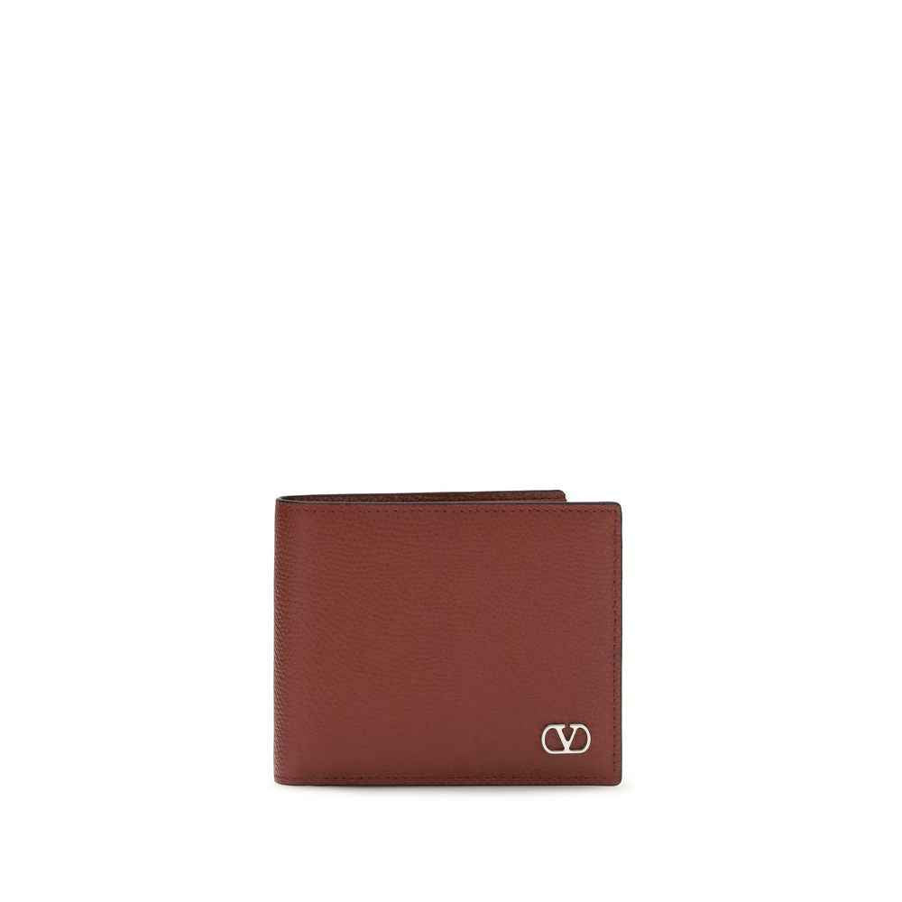 Valentino Garavani Bordeaux Calf Leather Bos Taurus Wallet