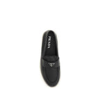 Prada Black Calf Leather Bos Taurus Slip-On Loafers