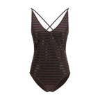 Brunello Cucinelli Brown Nylon One-Piece Swimsuit