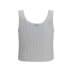 Brunello Cucinelli White Linen Tank Tops