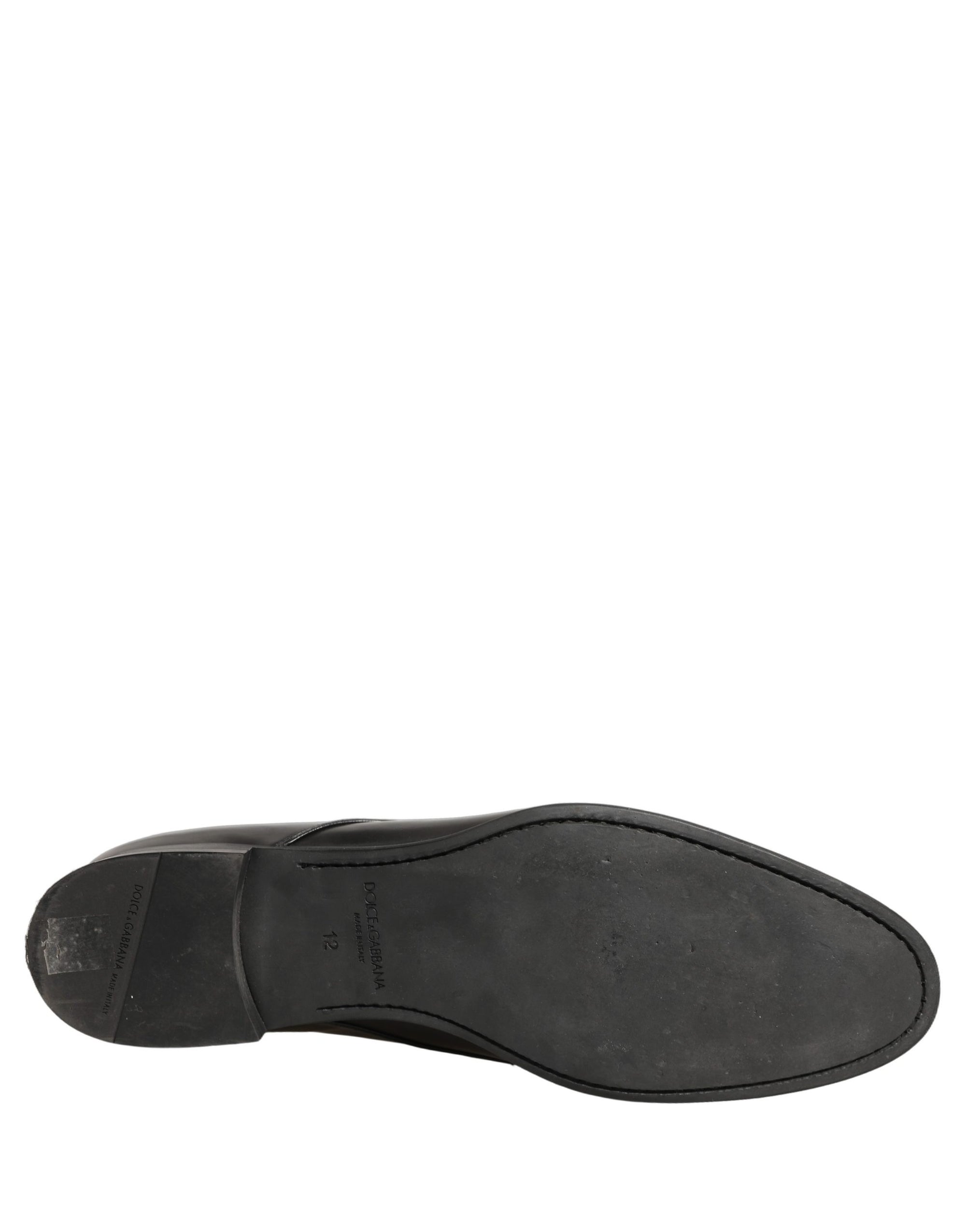 Dolce & Gabbana Black Leather Men Derby Dress Formal Shoes