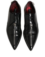 Dolce & Gabbana Black Leather Men Derby Dress Formal Shoes