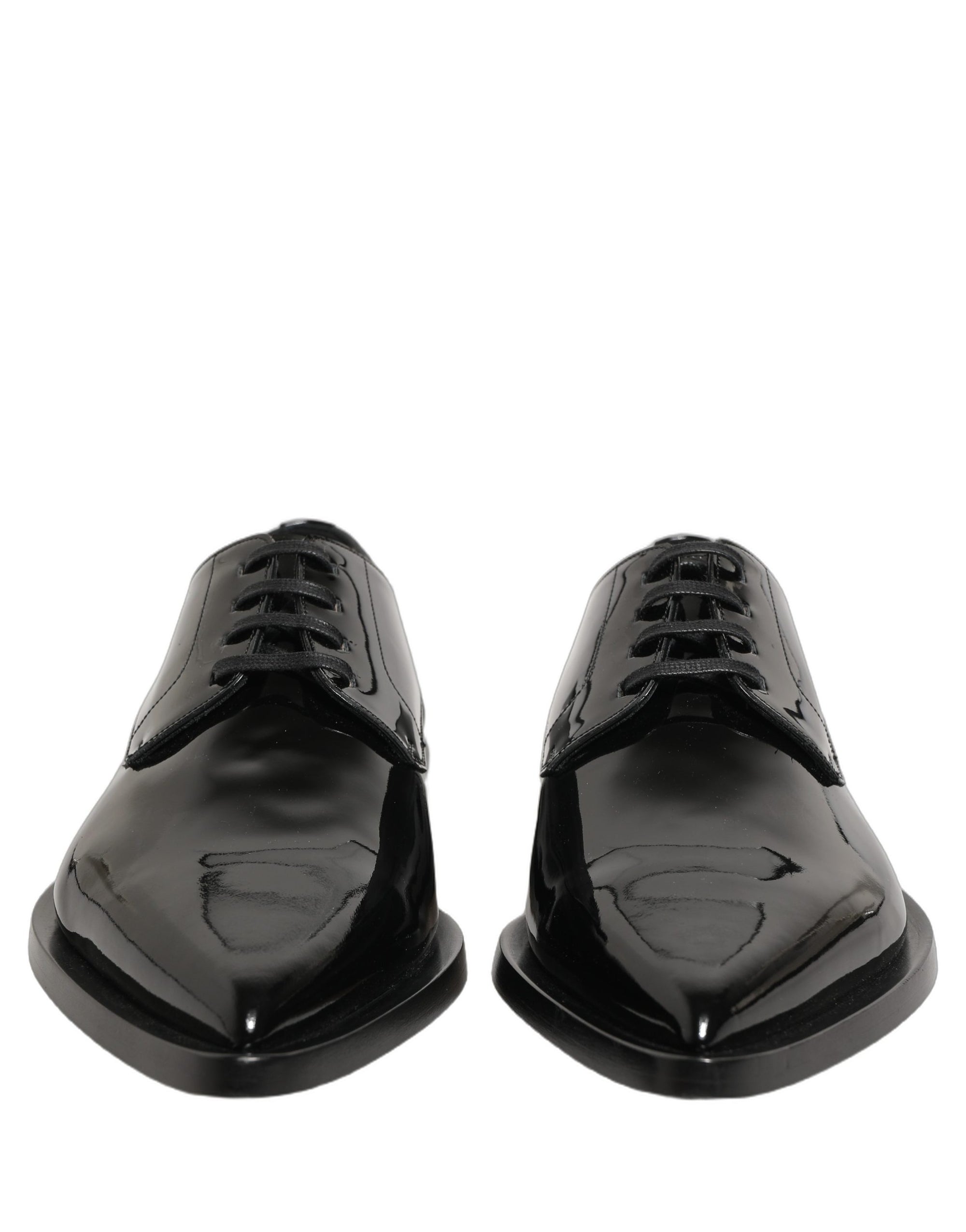 Dolce & Gabbana Black Leather Men Derby Dress Formal Shoes
