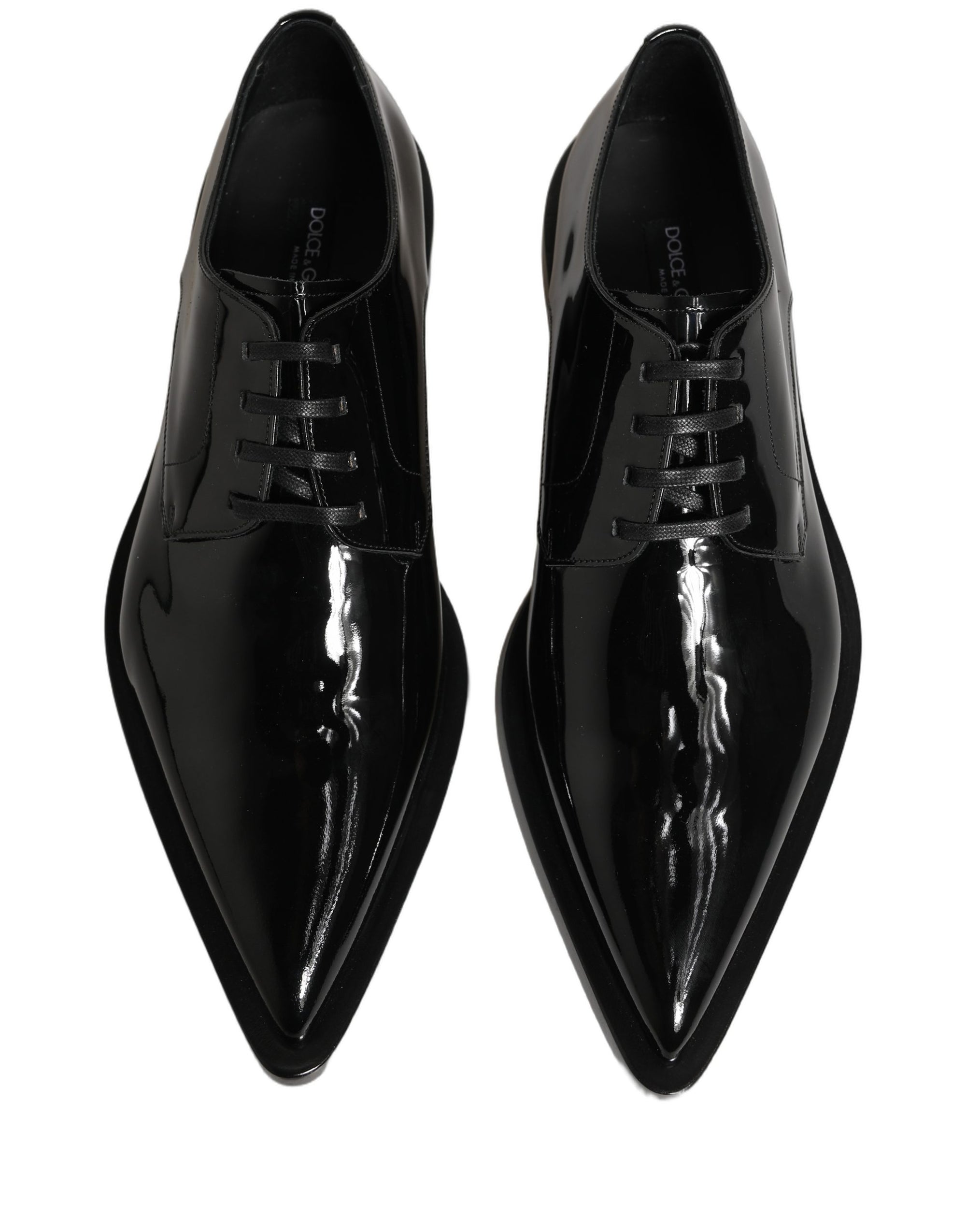 Dolce & Gabbana Black Leather Men Derby Dress Formal Shoes