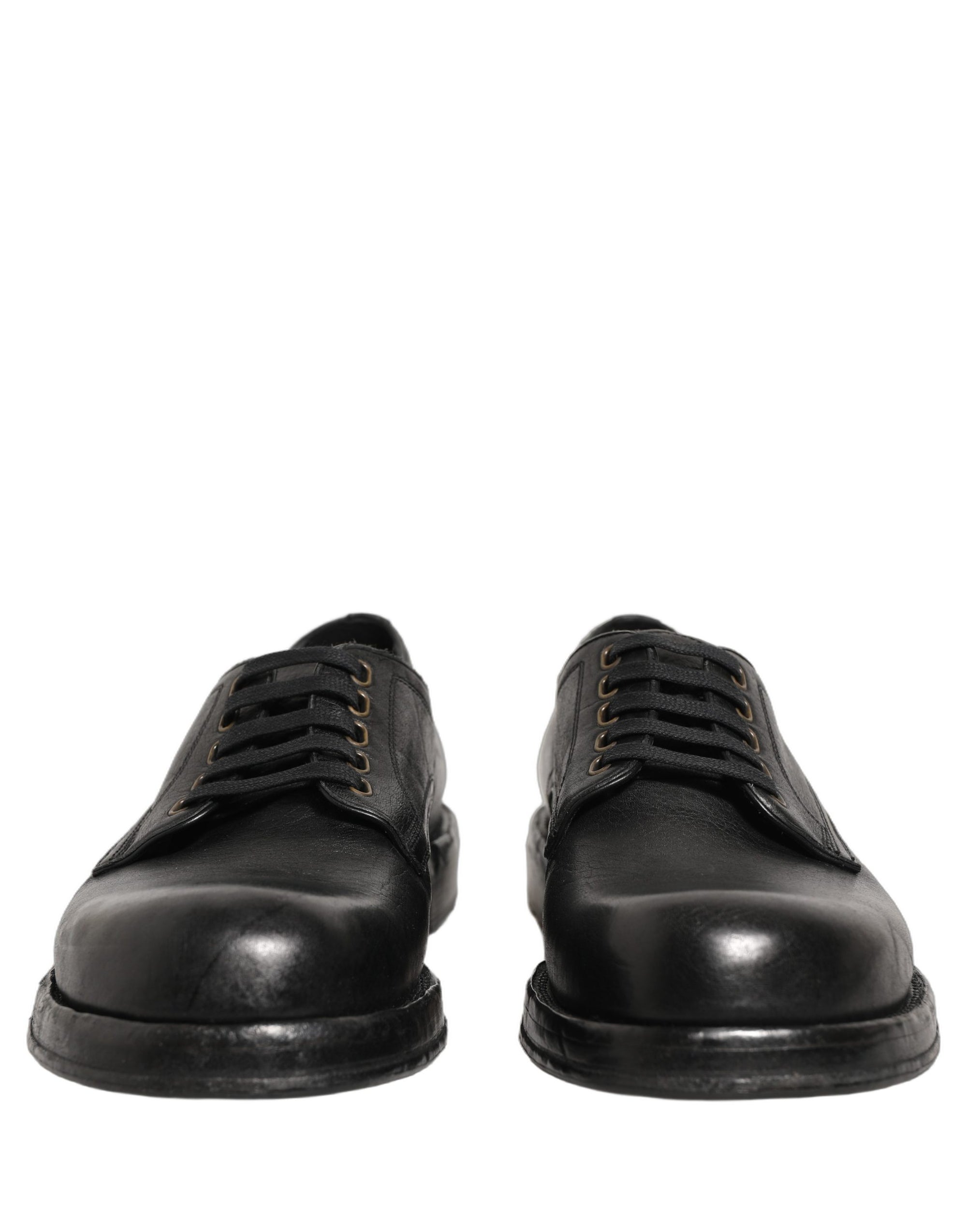 Dolce & Gabbana Black Leather Lace Up Derby Dress Men Shoes