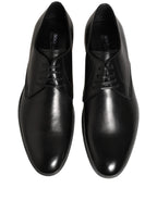 Dolce & Gabbana Dress Black Leather Lace Up Derby Men Shoes