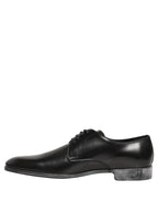 Dolce & Gabbana Dress Black Leather Lace Up Derby Men Shoes