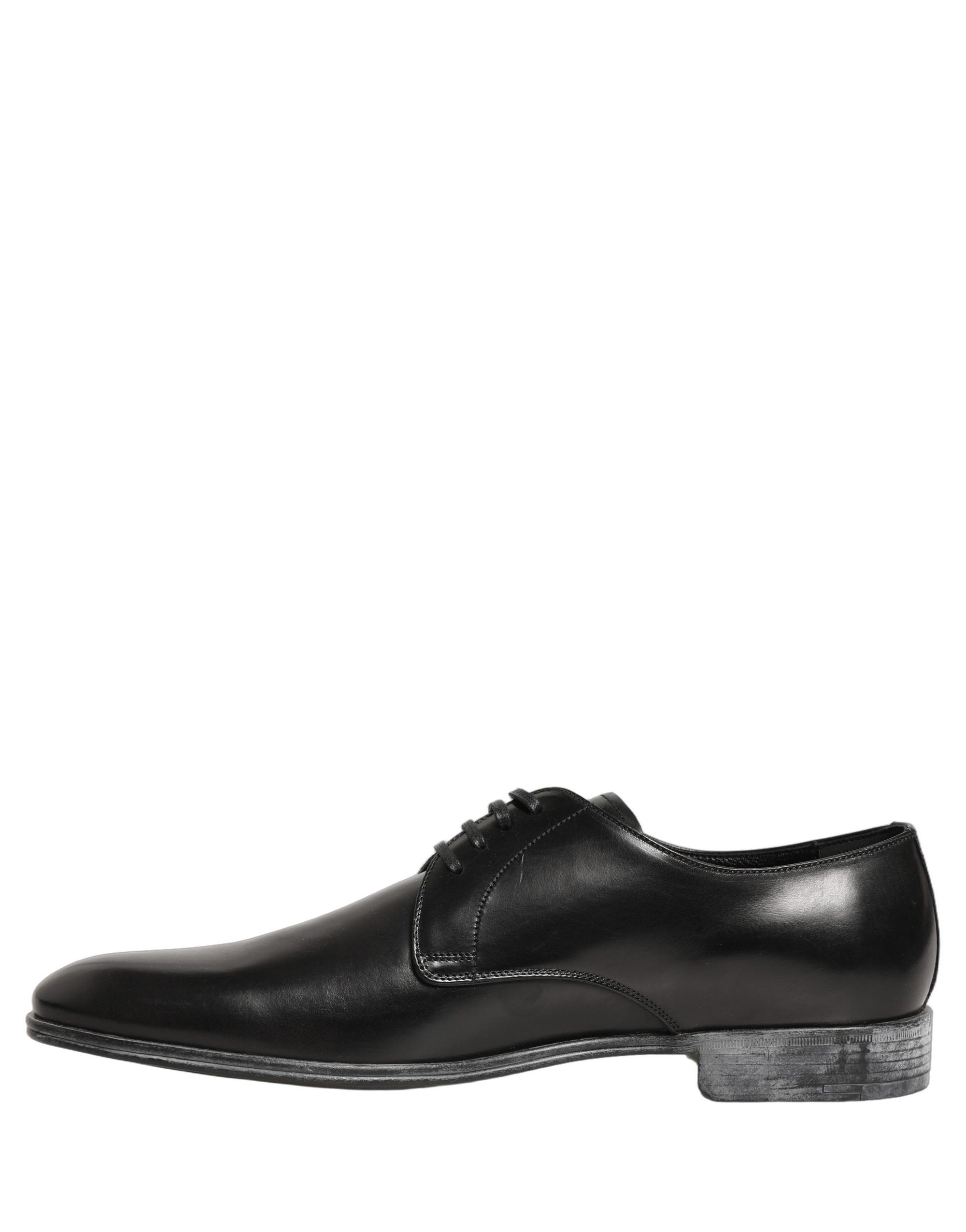 Dolce & Gabbana Dress Black Leather Lace Up Derby Men Shoes