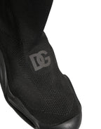 Dolce & Gabbana Black Slip On Wave Socks Men Sneakers Shoes