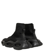 Dolce & Gabbana Black Slip On Wave Socks Men Sneakers Shoes