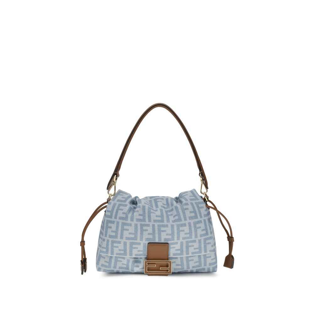 Fendi Blue Cotton Shoulder Bag