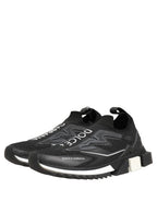 Dolce & Gabbana Black White Sorrento Slip-On Logo Sneakers Shoes
