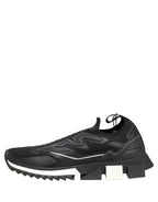 Dolce & Gabbana Black White Sorrento Slip-On Logo Sneakers Shoes