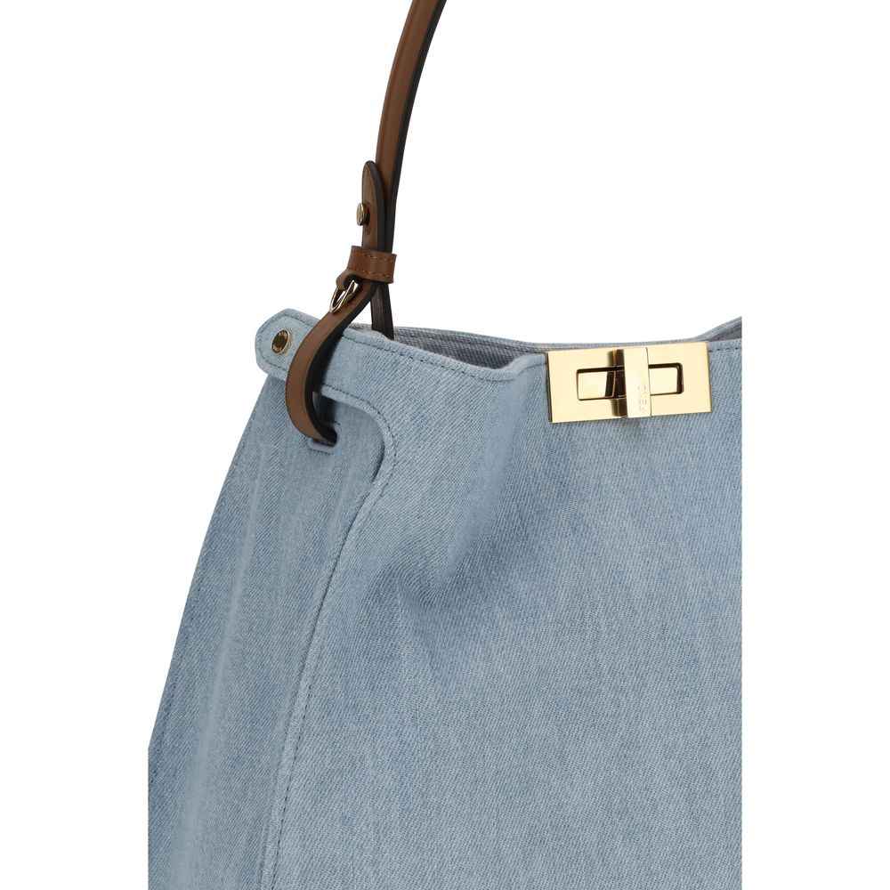 Fendi Blue Cotton Handbag