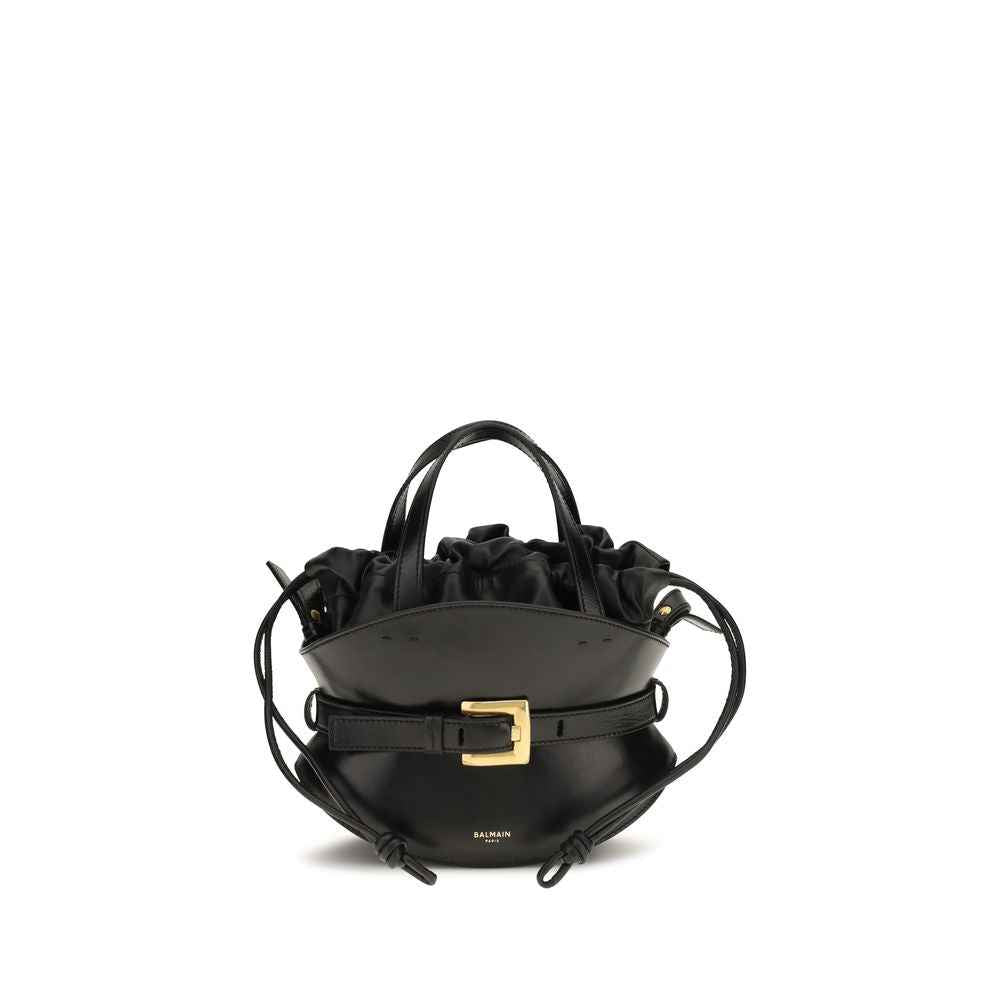 Balmain Black Calf Leather Bos Taurus Shoulder Bag