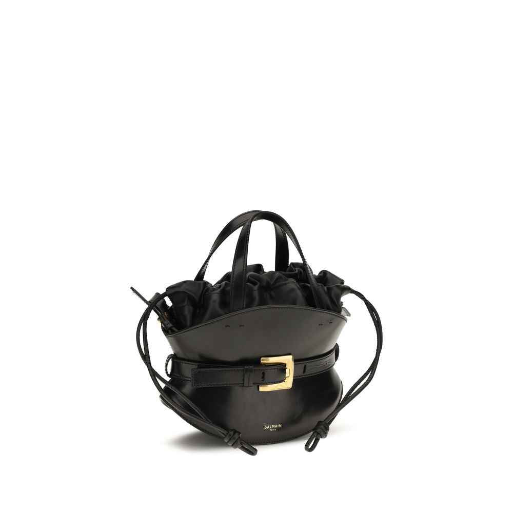 Balmain Black Calf Leather Bos Taurus Shoulder Bag