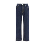 Fendi Blue Cotton Straight-Leg Jeans