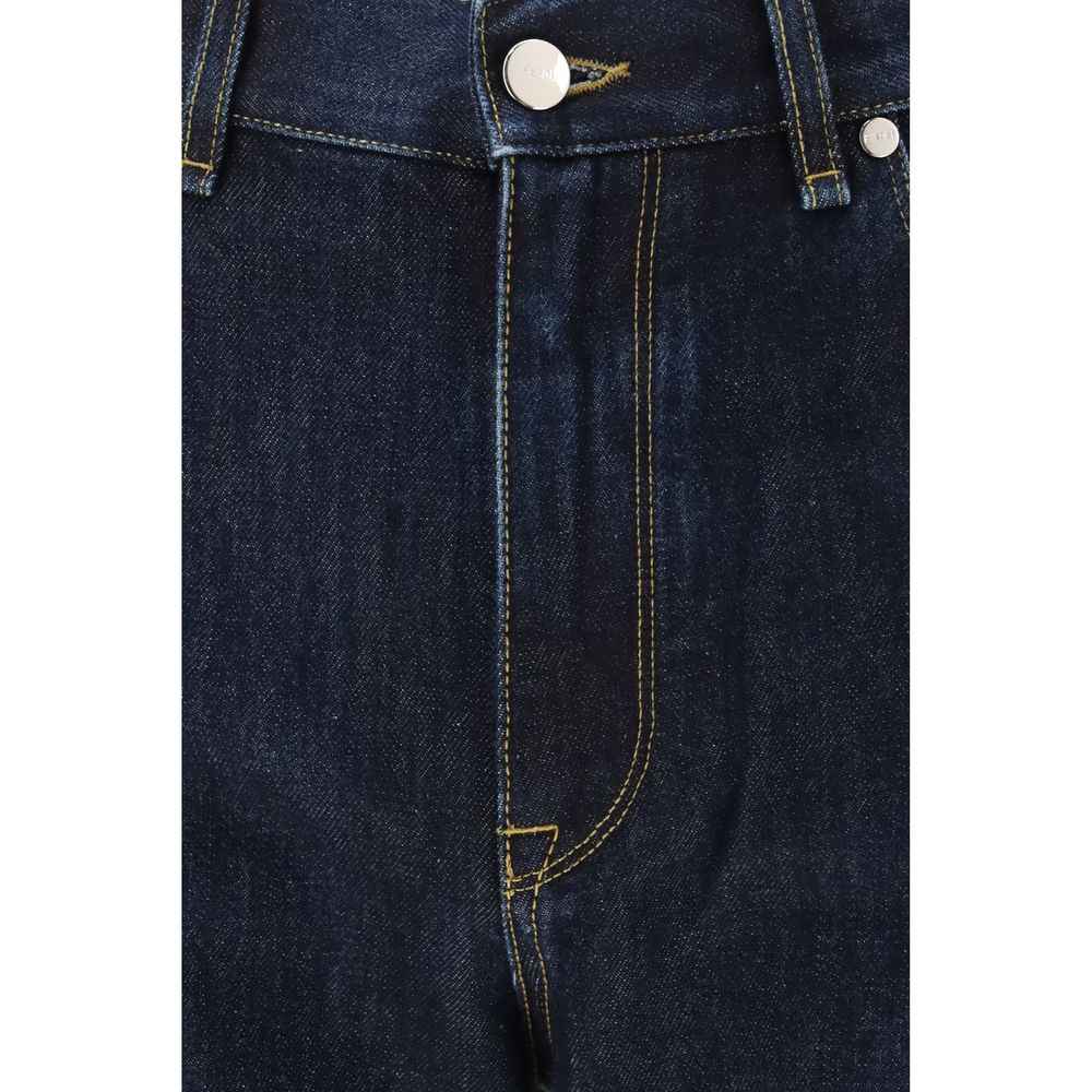 Fendi Blue Cotton Straight-Leg Jeans