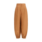 Fendi Brown Linen Casual Pants