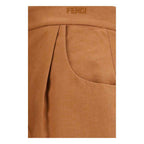 Fendi Brown Linen Casual Pants