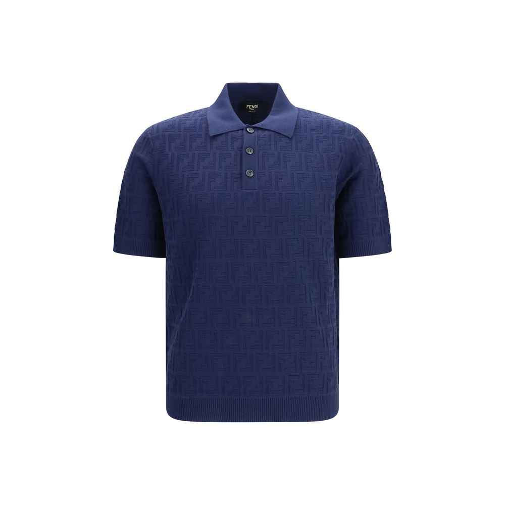 Fendi Blue Cotton Polo Shirt