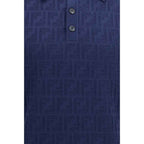 Fendi Blue Cotton Polo Shirt