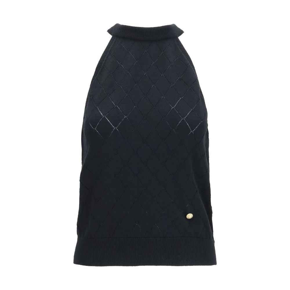 Balmain Black Wool Oves Aries Sleeveles T-Shirt